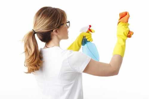 Efficient end of tenancy cleaning team at work